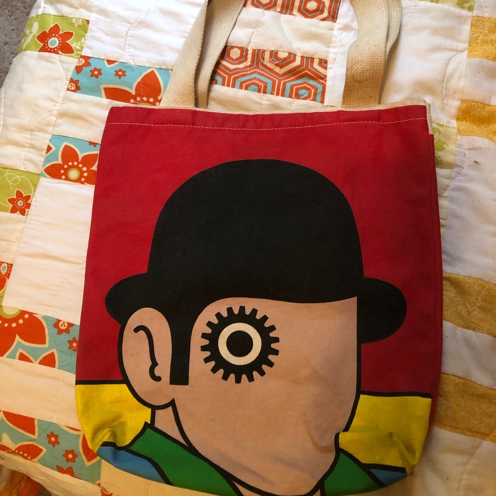 Out of print clockwork orange tote.